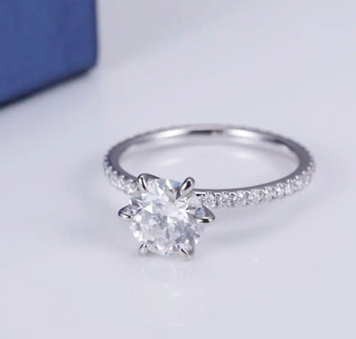 14K White Gold DEF VVS Moissanite Eternity Ring