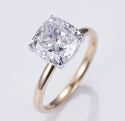 Large size 5ct Cushion lab diamond Solitaire ring