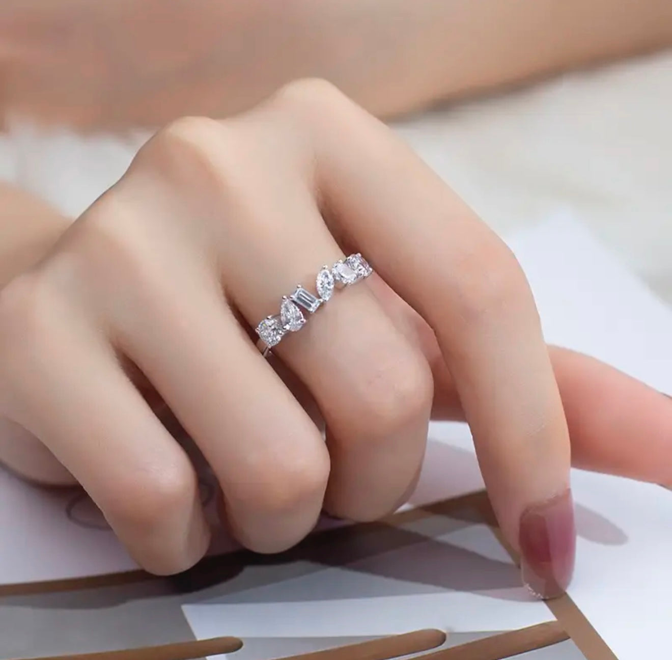 Fancy Shape Lab diamond Hall Eternity Ring