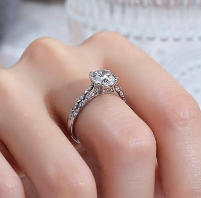 14k Gold  Ring 1.5CT Round Lab Grown Diamond Ring