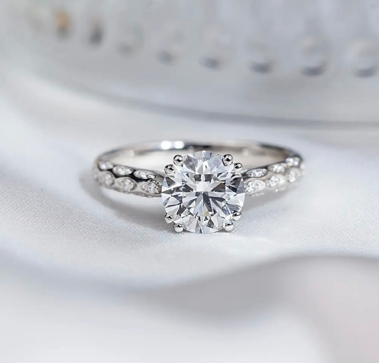 14k Gold  Ring 1.5CT Round Lab Grown Diamond Ring