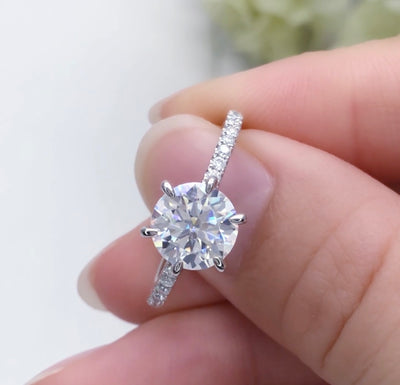 14K White Gold DEF VVS Moissanite Eternity Ring