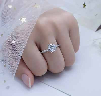 14K White Gold DEF VVS Moissanite Eternity Ring