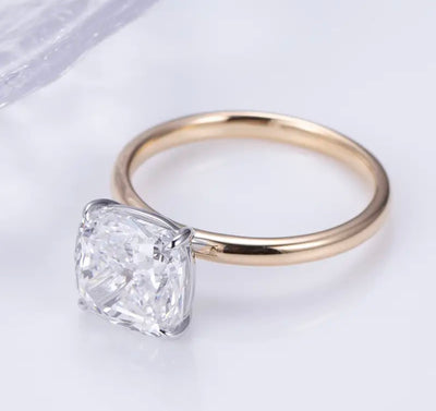 Large size 5ct Cushion lab diamond Solitaire ring