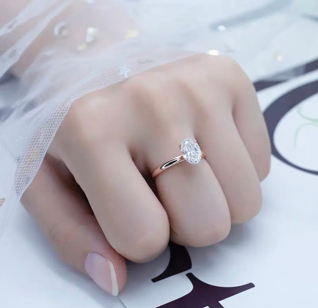 14K Rose Gold 1Ct Lab Grown Diamond Ring