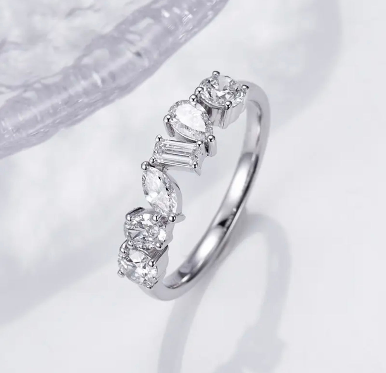 Fancy Shape Lab diamond Hall Eternity Ring