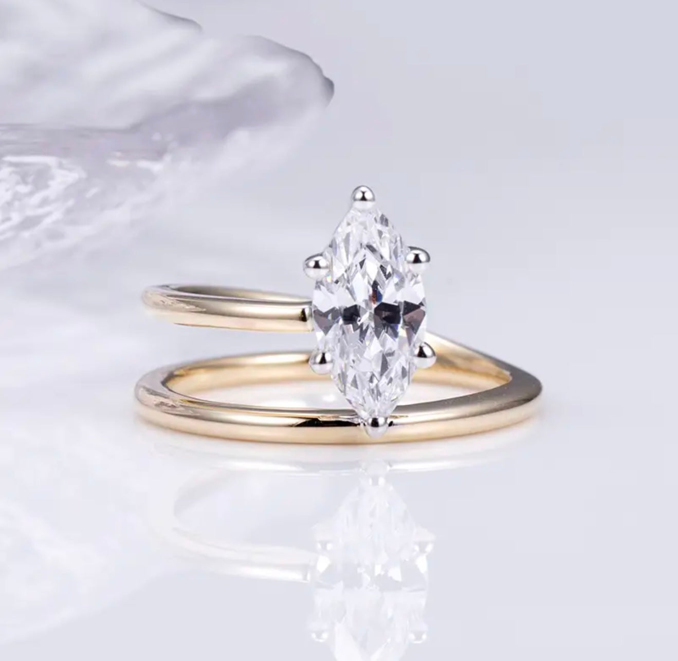 Lab Grown Diamond Ring 14k Gold Open Ring