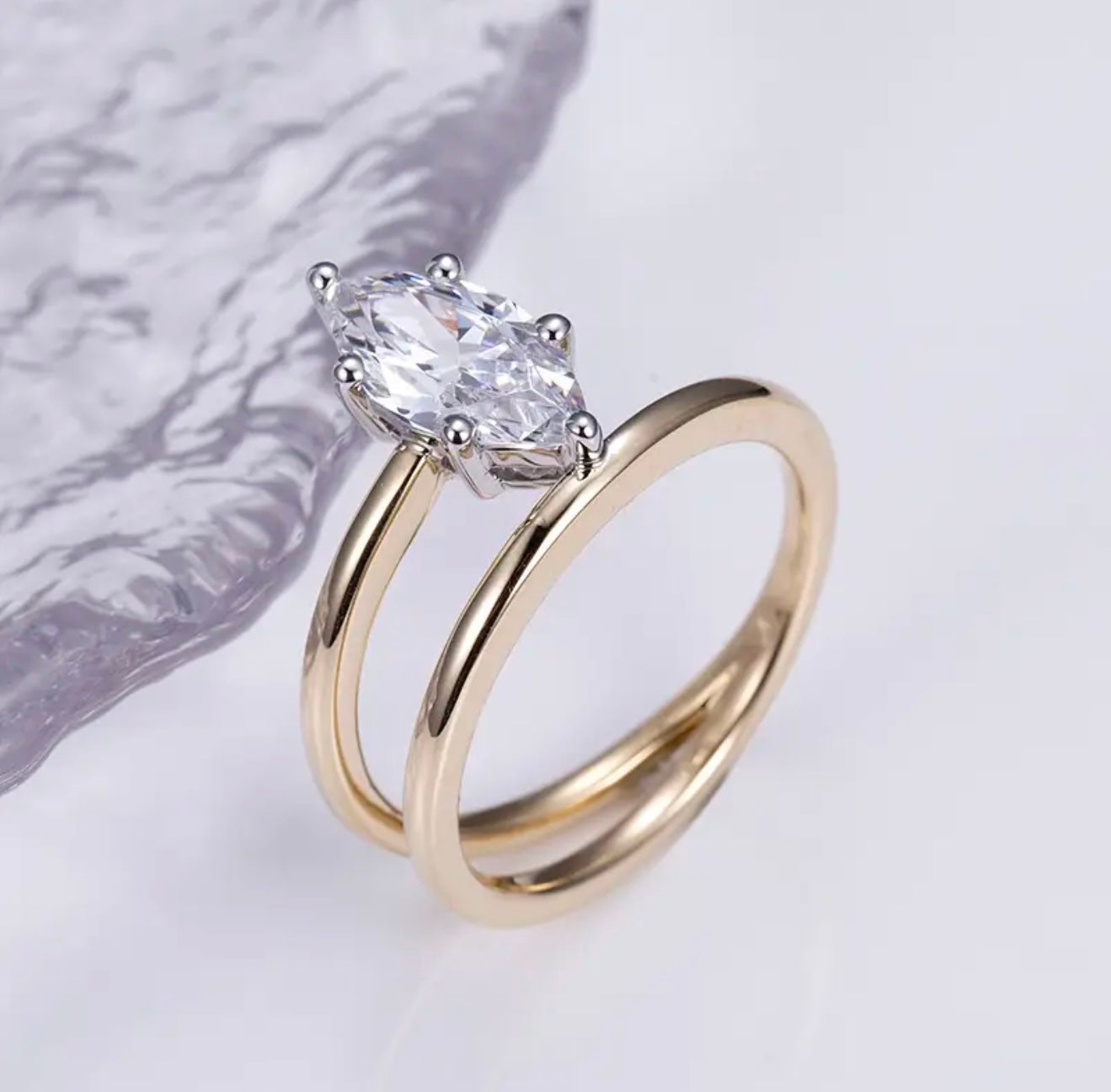 Lab Grown Diamond Ring 14k Gold Open Ring