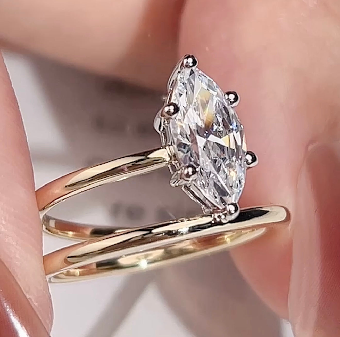 Lab Grown Diamond Ring 14k Gold Open Ring