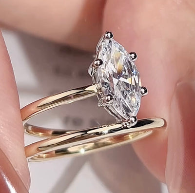 Lab Grown Diamond Ring 14k Gold Open Ring