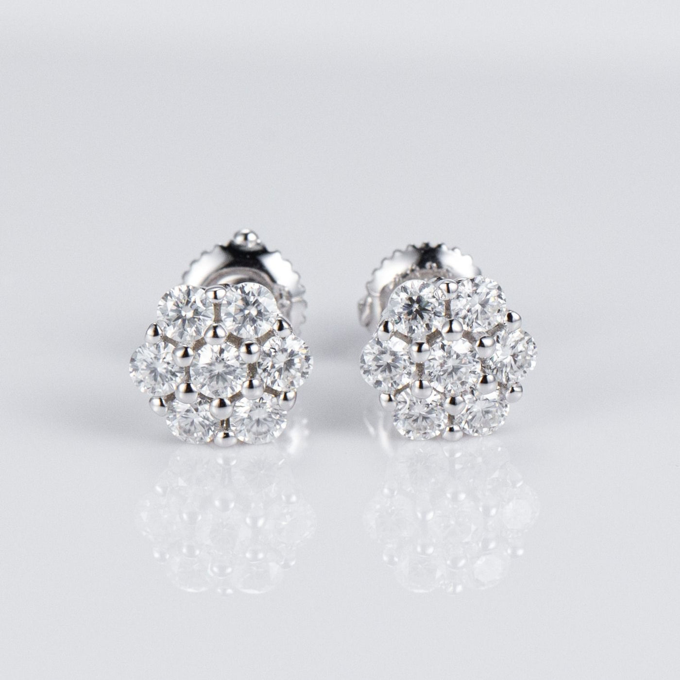 GORGEOUS FLOWER STUDS MOISANNITE