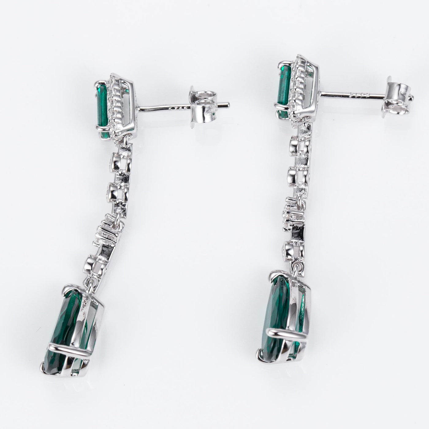 GORGEOUS EMERALD DROP EARRINGS MOISANNITE
