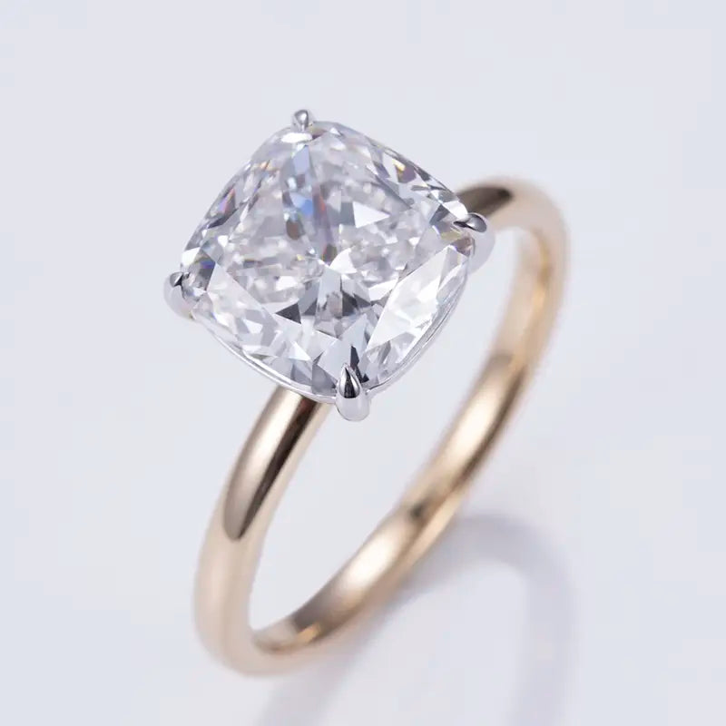 Large size 5ct Cushion lab diamond Solitaire ring