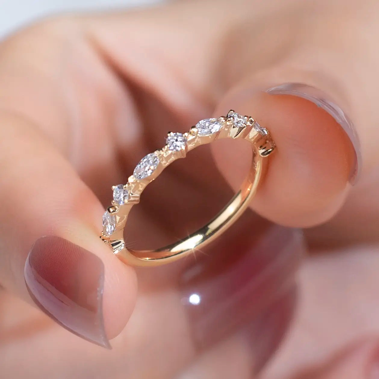 14K Lab Diamond DEF/VS marquise diamond Ring