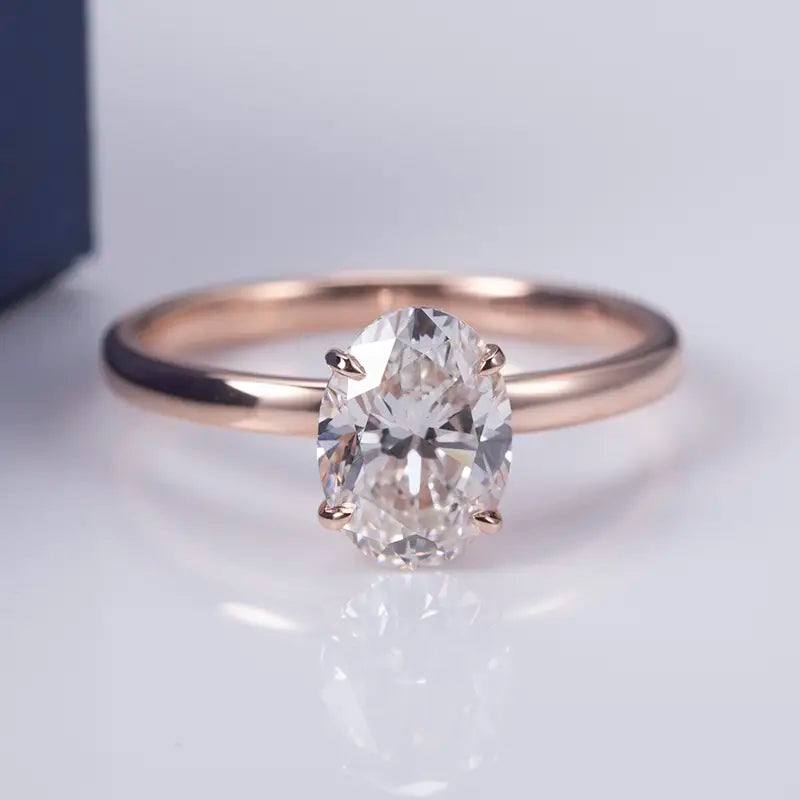 14K Rose Gold 1Ct Lab Grown Diamond Ring