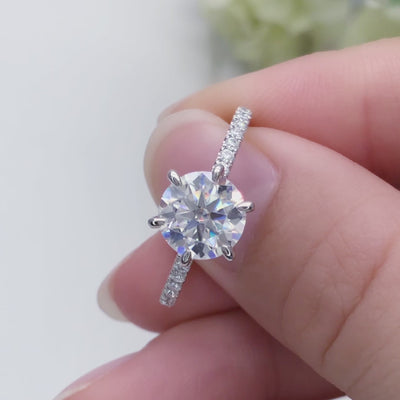 14K White Gold DEF VVS Moissanite Eternity Ring